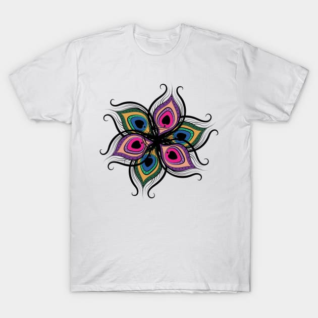 Feather Flower T-Shirt by lobanegra